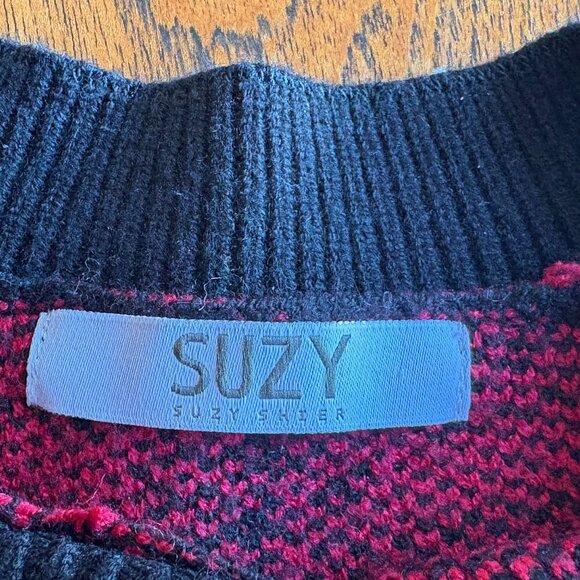 2 piece knit red and black sweater and skirt set - Picture 3 of 6